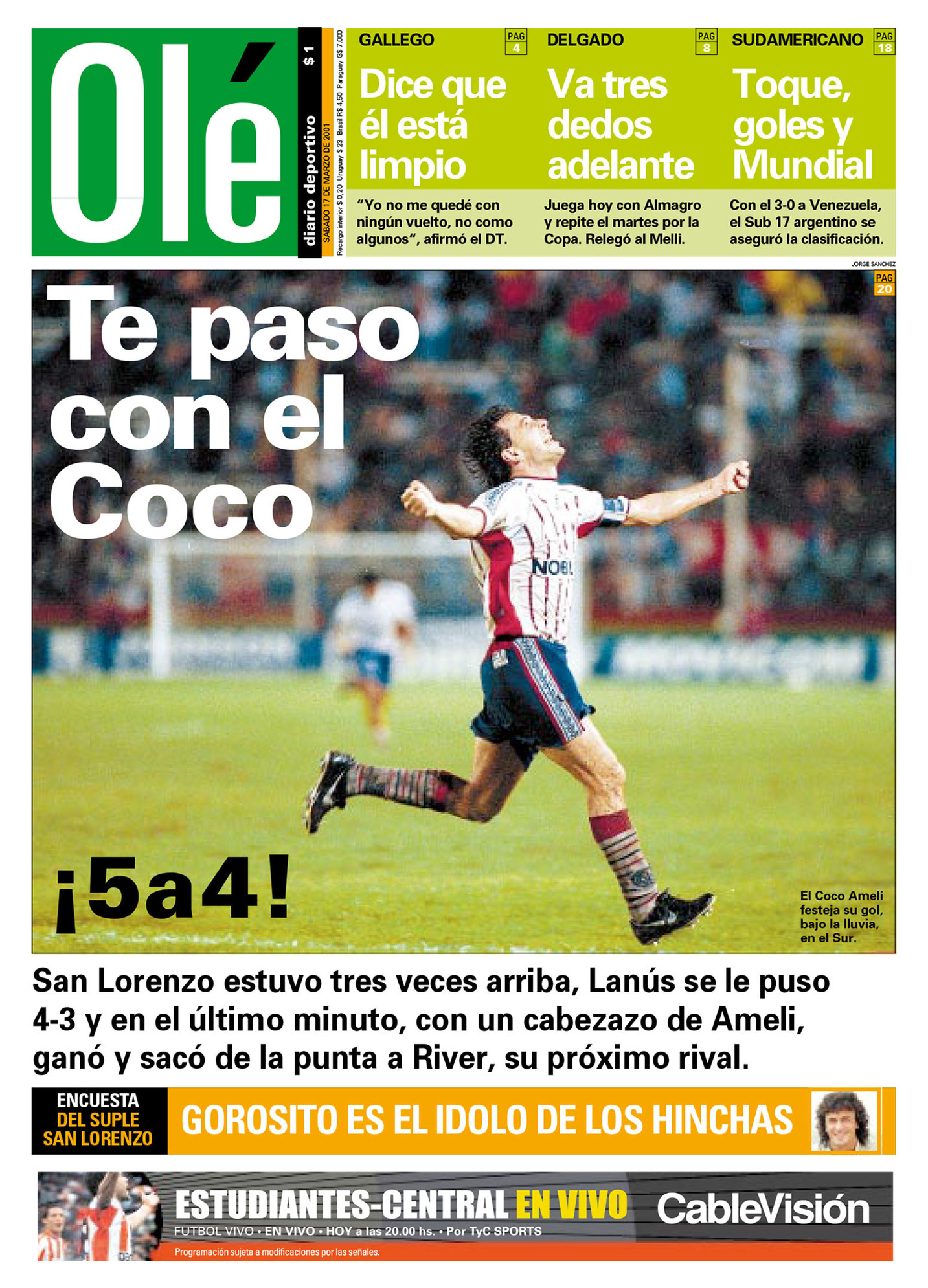 Gol — vs Lanus