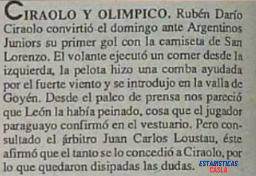 Gol — vs Argentinos Juniors