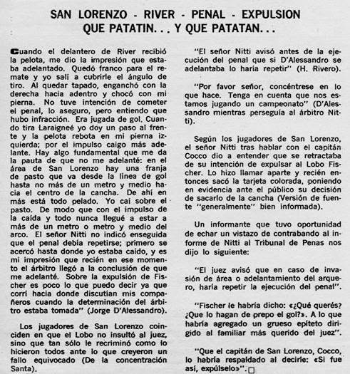 Tarjeta Roja — vs River Plate