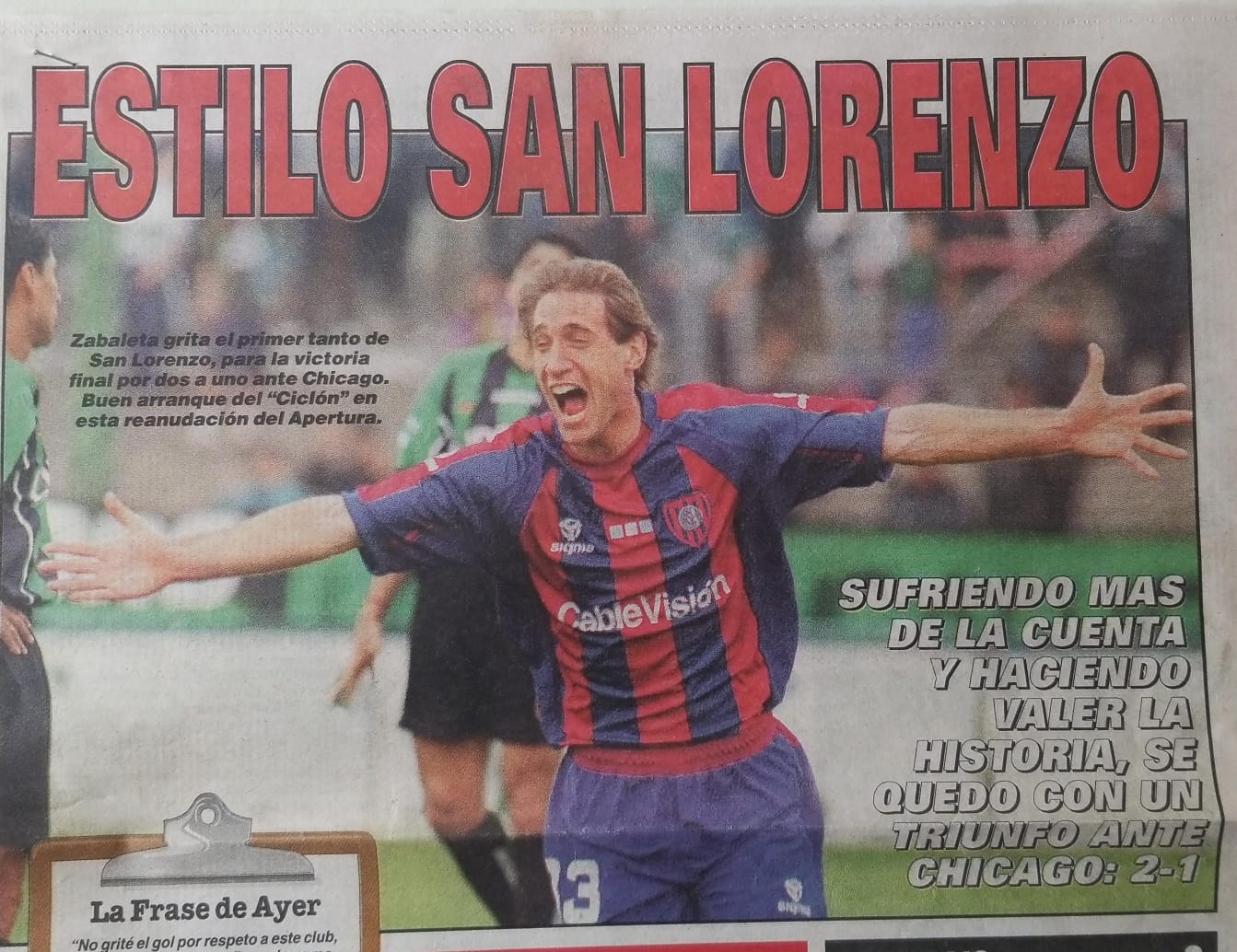 12' · Gol · Zabaleta, Pablo Javier