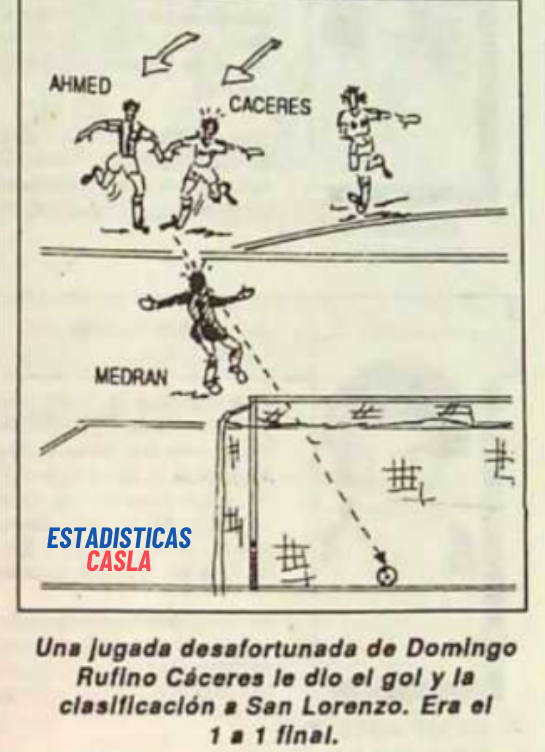 52' · Gol en contra · Caceres, Domingo Rufino