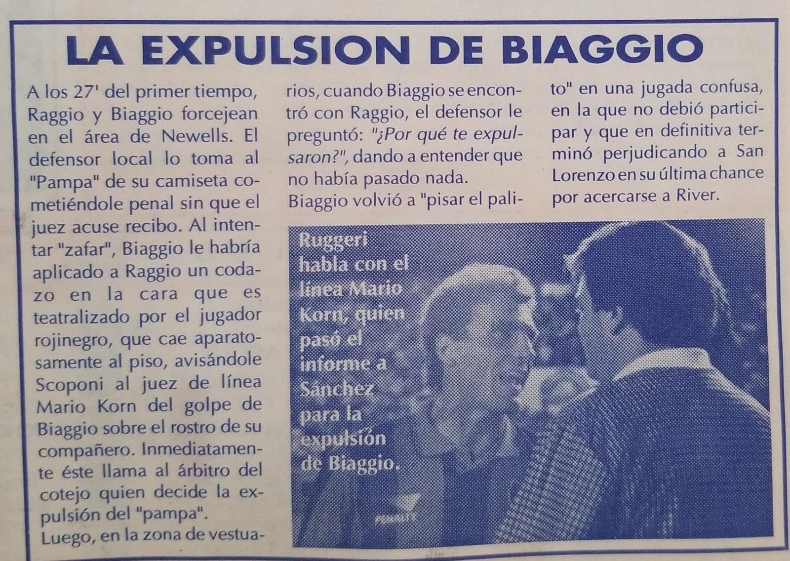 27' · Tarjeta Roja · Biaggio, Claudio Darío